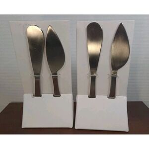 NIP‎ Set Of 2 Threshold Stainless Steel Cheese Knife & Spreader Set